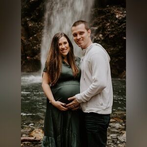 BOHME ELASTIC WAIST GREEN SATIN MAXI DRESS WITH RUFFLE DETAILS